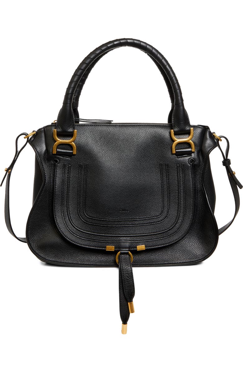 Chloé Medium Marcie Calfskin Leather Satchel, Main, color,