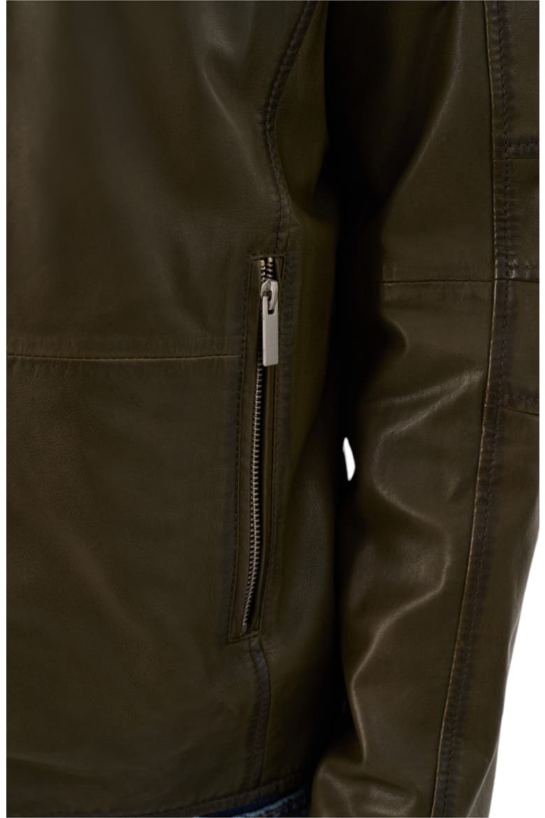 Lambskin Leather Jacket, Alternate, color, OLIVE