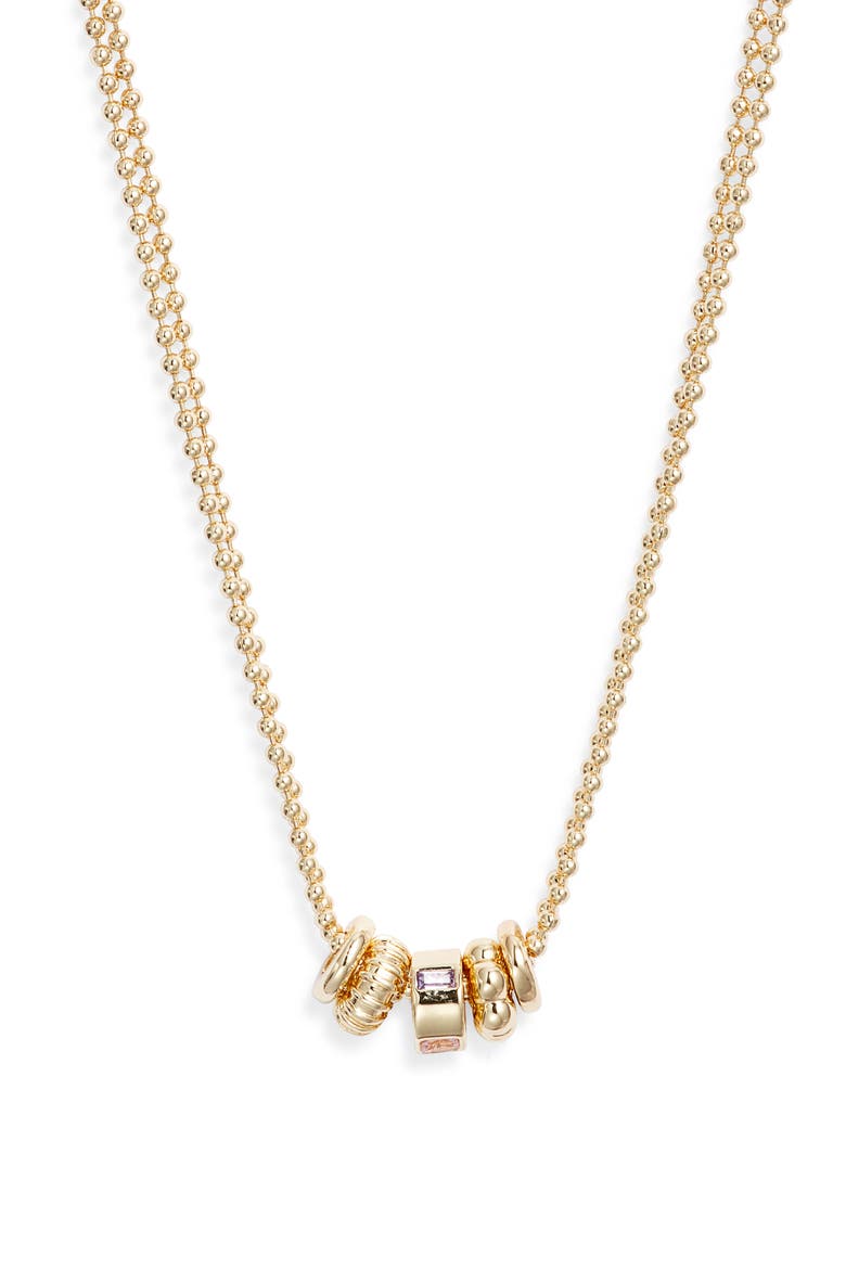 Demi Fine Cubic Zirconia Rondelle Necklace, Alternate, color, CLEAR- GOLD