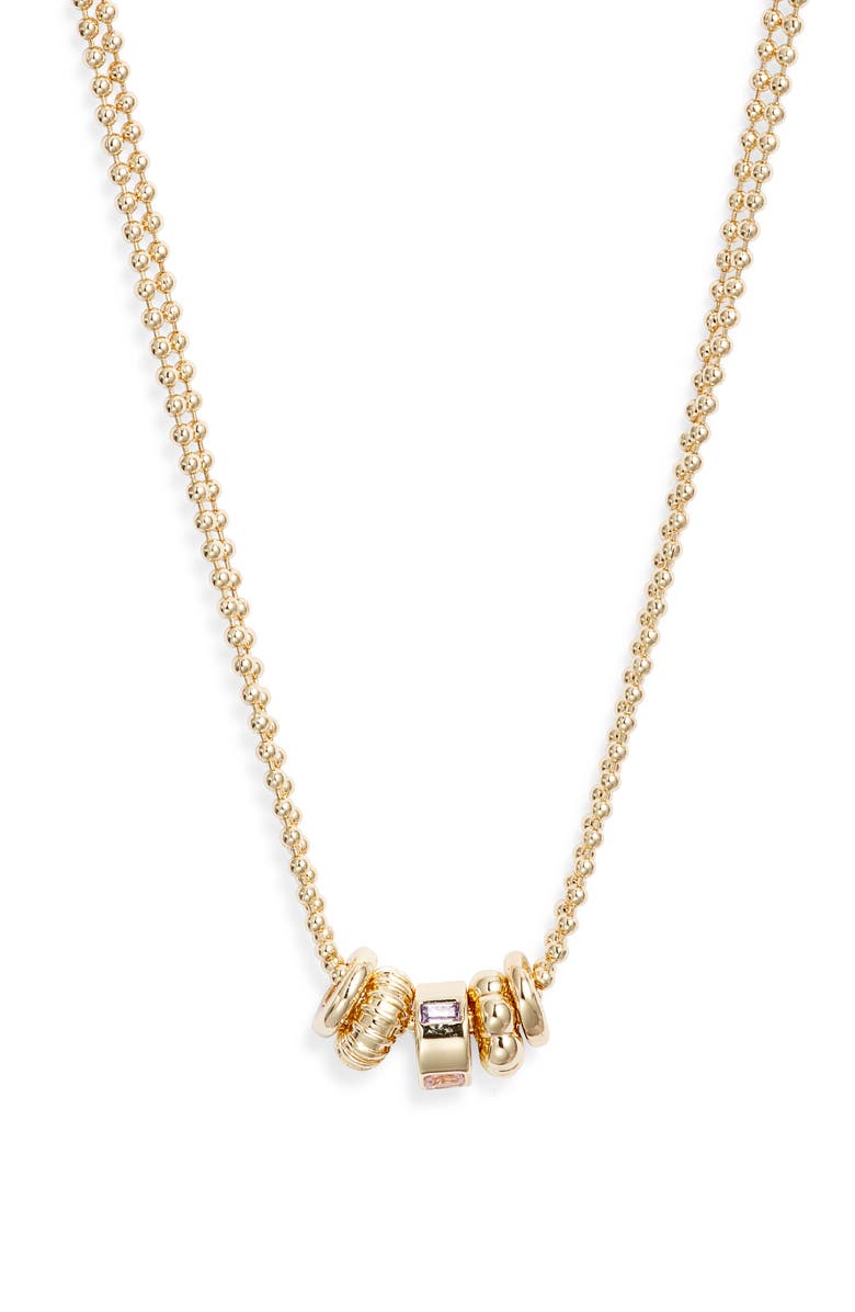 Chelsea28 Demi Fine Cubic Zirconia Rondelle Necklace, Alternate, color, Clear- Gold