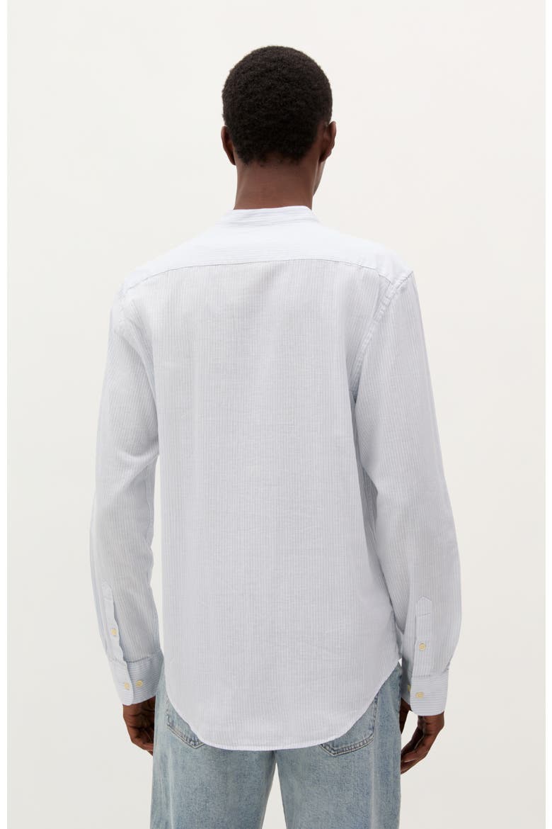 Striped Linen Mao Shirt, Alternate, color, Skyblue Stripes