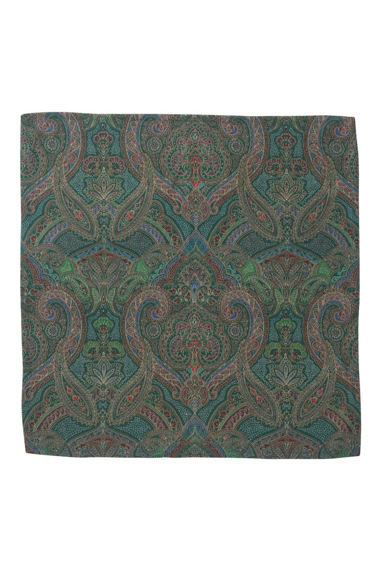 Set of 4 Paisley Linen Napkins, Alternate, color, EVERGREEN