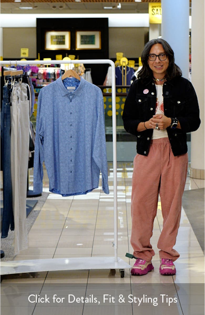 Jimmy OoohCotton<sup>®</sup> Geo Print Button-Up Shirt, sales video thumbnail