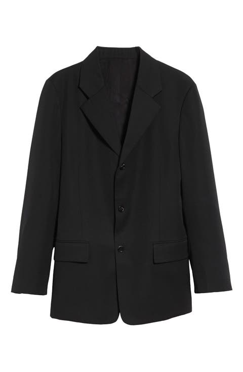 Oversize Wool Grain de Poudre Jacket