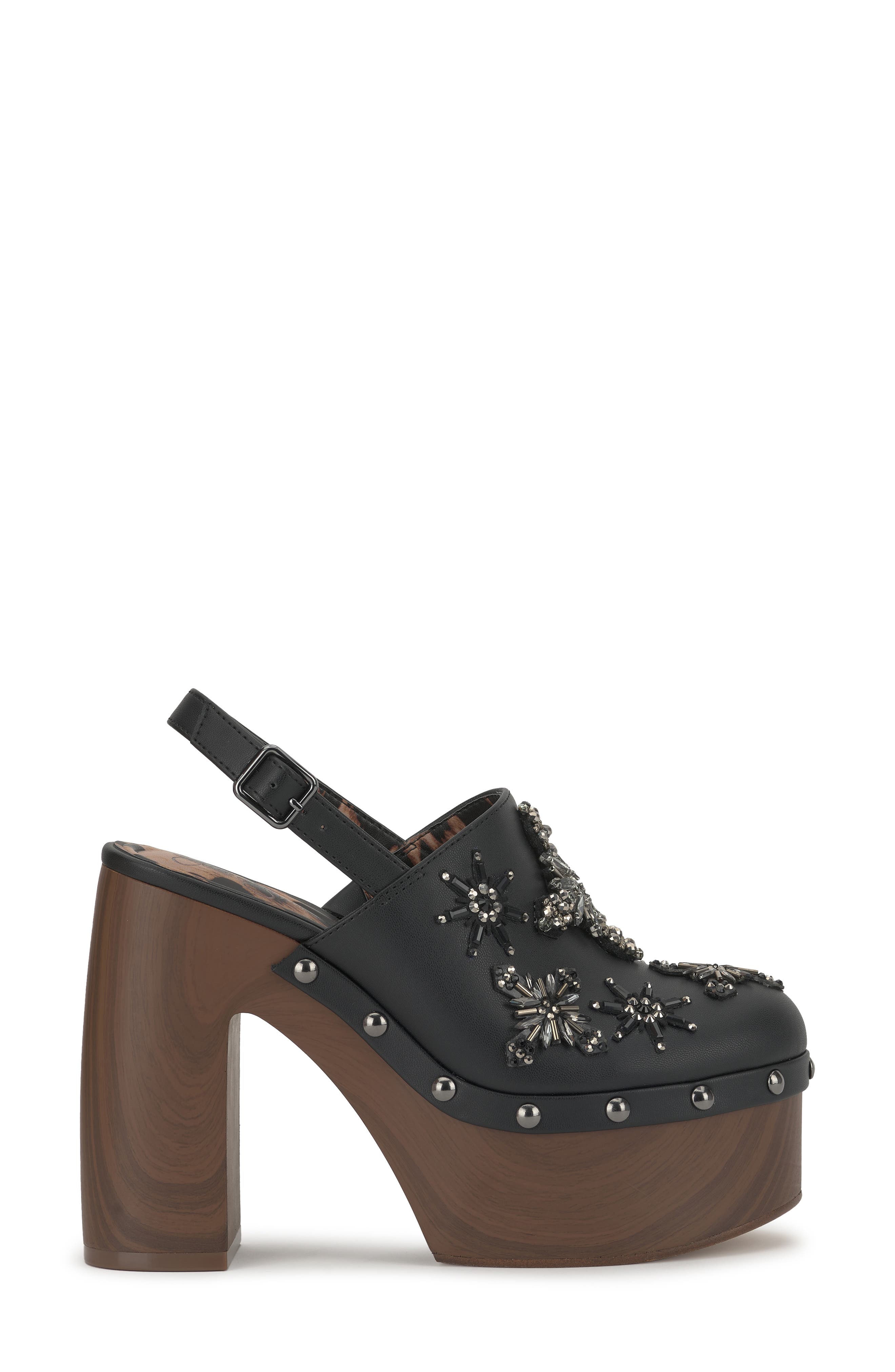 Caze Stud Platform Sandal, Alternate, color, BLACK 01