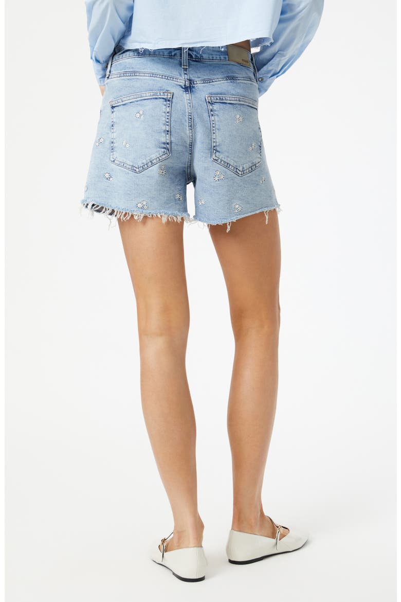 Heidi Embroidered Cutoff Denim Shorts, Alternate, color, LIGHT BLUE BLOOM