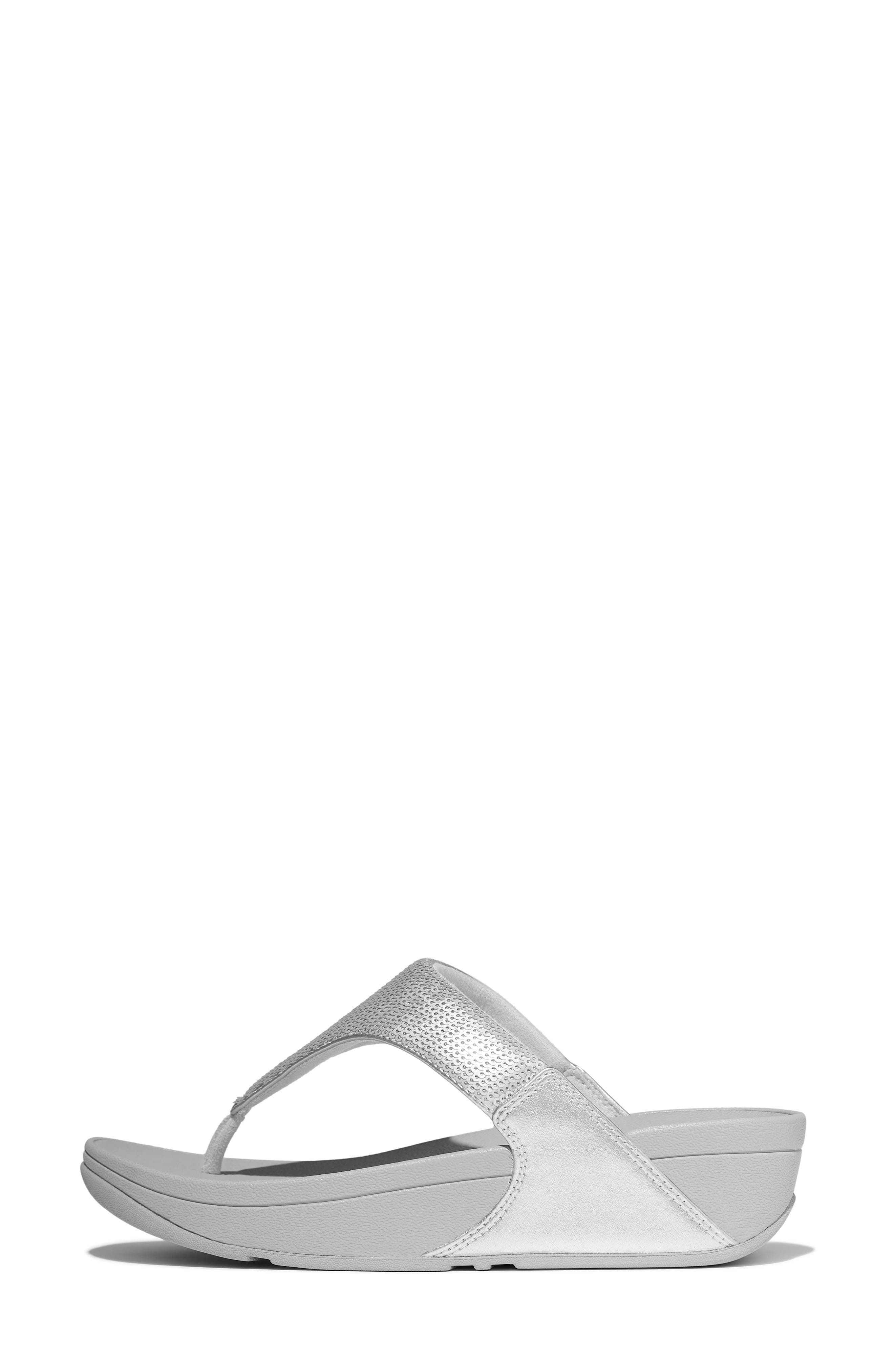 FitFlop Lulu Sequin Flip Flop, Alternate, color, Silver