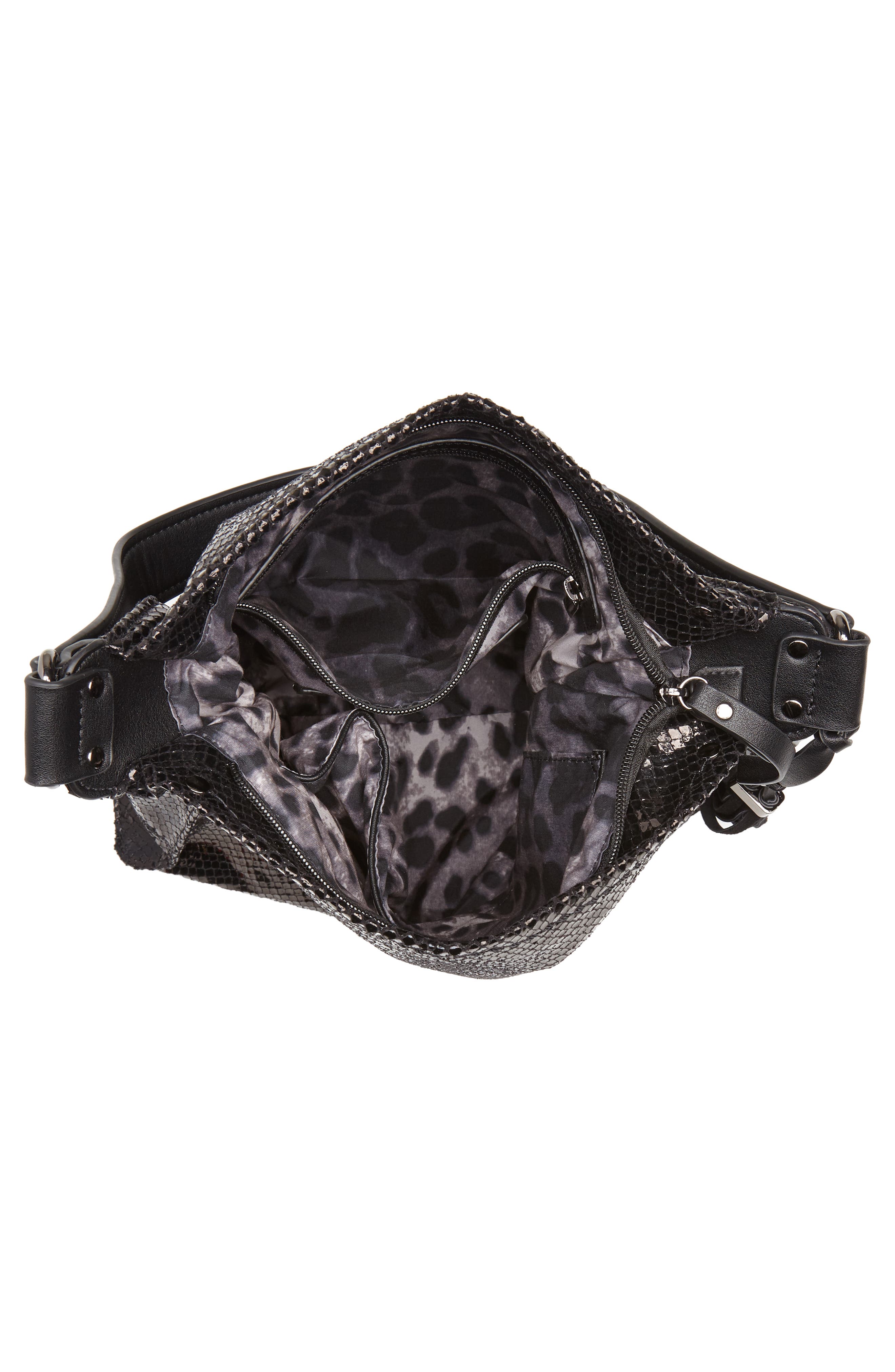 Sondra Roberts Snake Embossed Faux Leather Hobo, Alternate, color, 