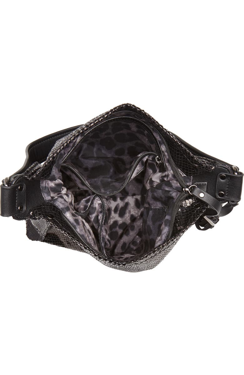 Sondra Roberts Snake Embossed Faux Leather Hobo, Alternate, color,