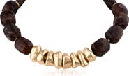 JARDIN Marbled Resin and Goldtone Nugget Necklace
