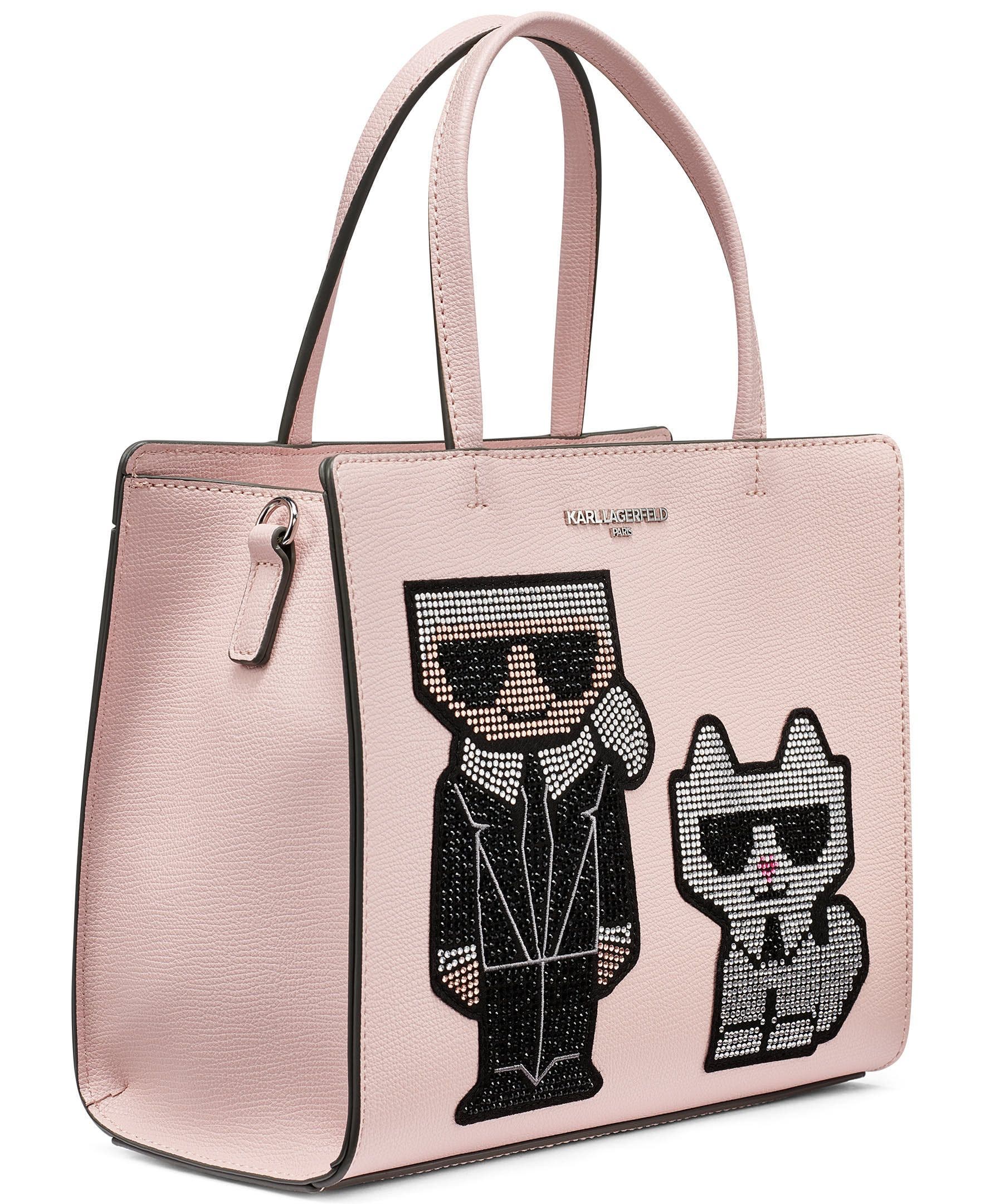 Maybelle Standing Karl and Choupette Satchel with Stones, Alternate, color, Lotus