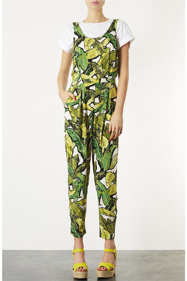 Banana Leaf Jumpsuit, Main, color, GREEN MULTI