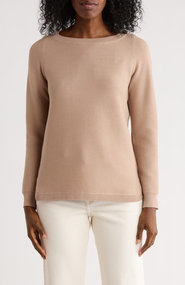 CYRUS Link Stitch Tunic Sweater, Main, color, Cappucino