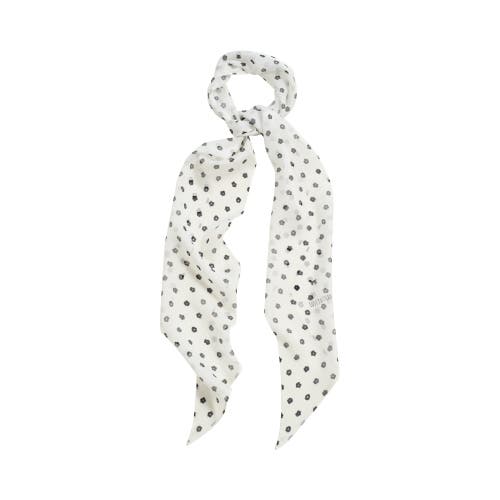Lost Pattern Nyc "petal Veil" Silk Chiffon Neck Scarf In White