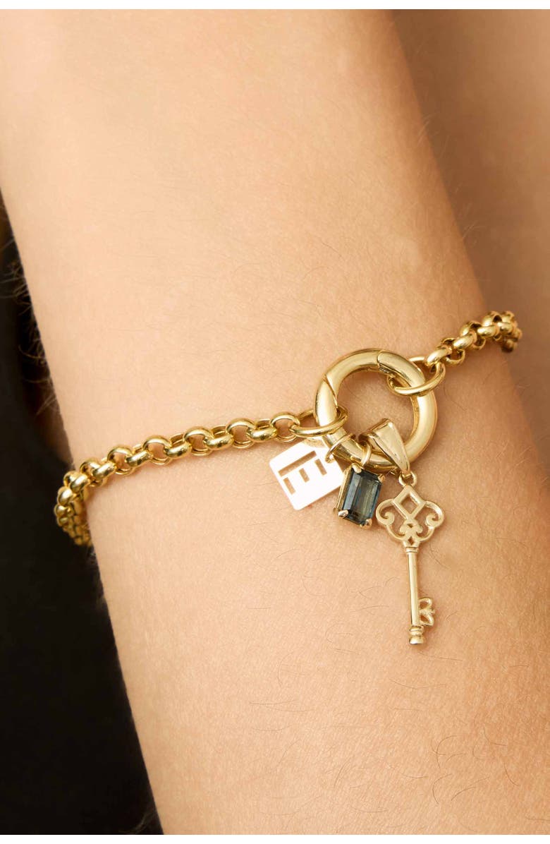 Oradina 14K Yellow Gold Rimini Rolo Connector Bracelet, Alternate, color, Yellow Gold - Without Clasp