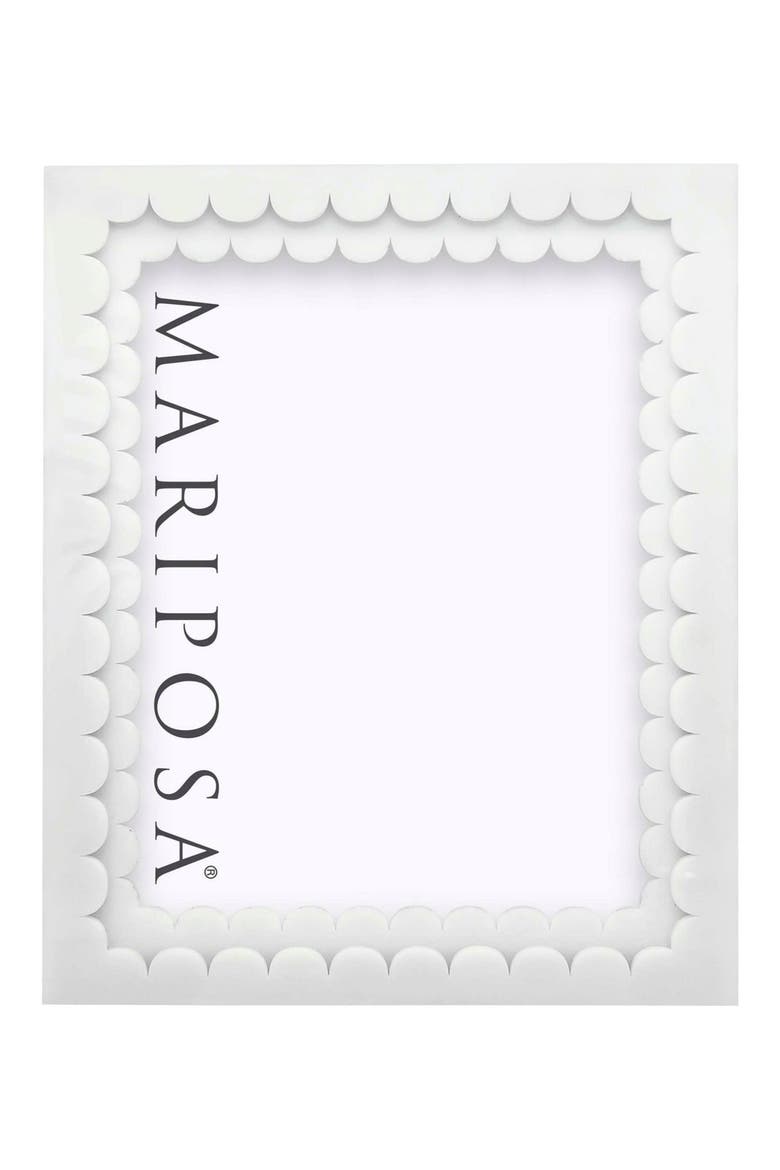 Double Scallop Picture Frame, Alternate, color, WHITE