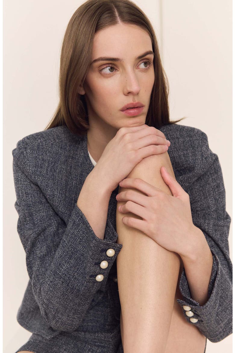 Ceia Crop Cotton & Wool Jacket, Alternate, color, EVERBLUE