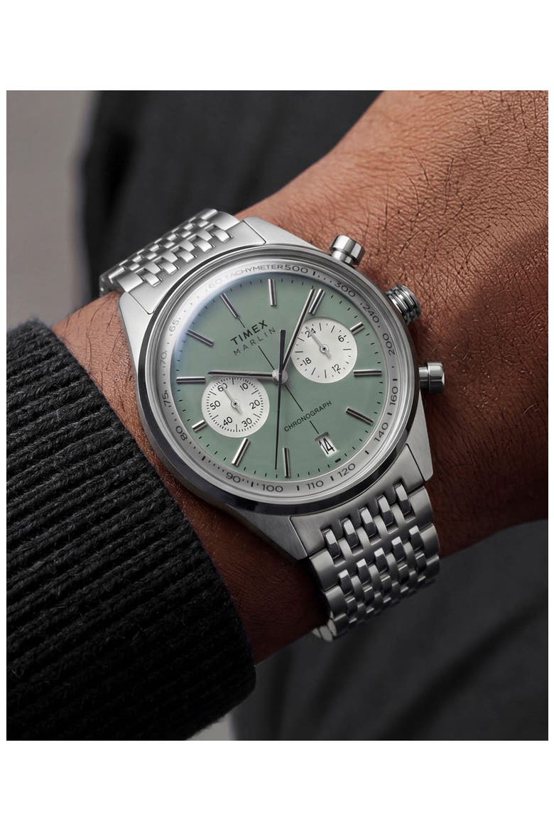 Marlin Jet Chronograph Bracelet Watch, Alternate, color, SILVER