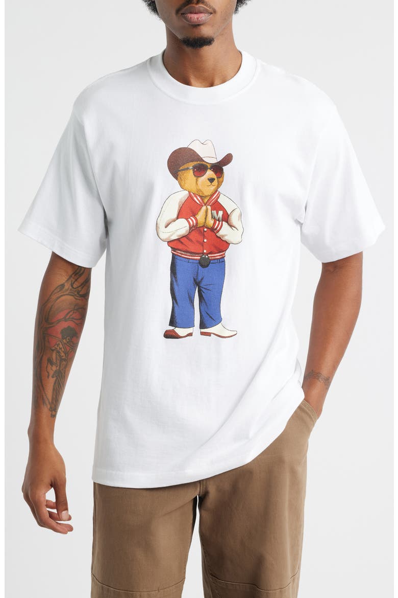Hee Haw Bear Cotton Graphic T-Shirt, Main, color, WHITE