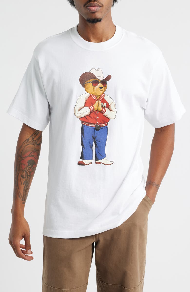 MARKET Hee Haw Bear Cotton Graphic T-Shirt, Main, color, White