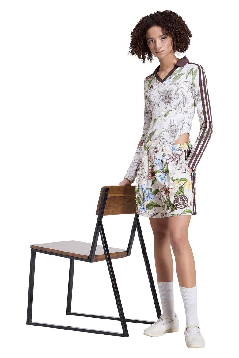x FARM Rio Floral Long Sleeve Bodysuit, Alternate, color, ECRU/ BROWN/ MULTICOLOR