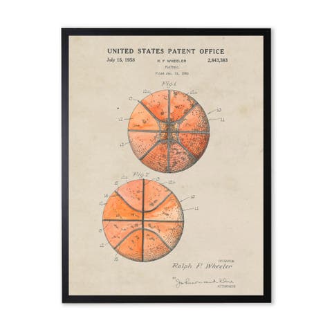 Basketball Patent in Black Frame