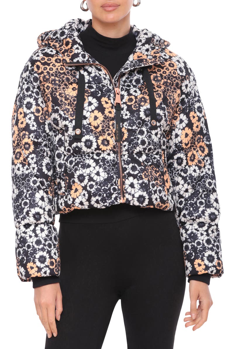 Avec Les Filles Cropped Hooded Puffer Coat, Alternate, color,