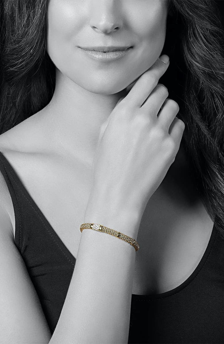 LAGOS 18K Gold Caviar Pavé Diamond Bracelet, Alternate, color, 