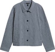 Eileen Fisher Check Stretch Cotton Jacket