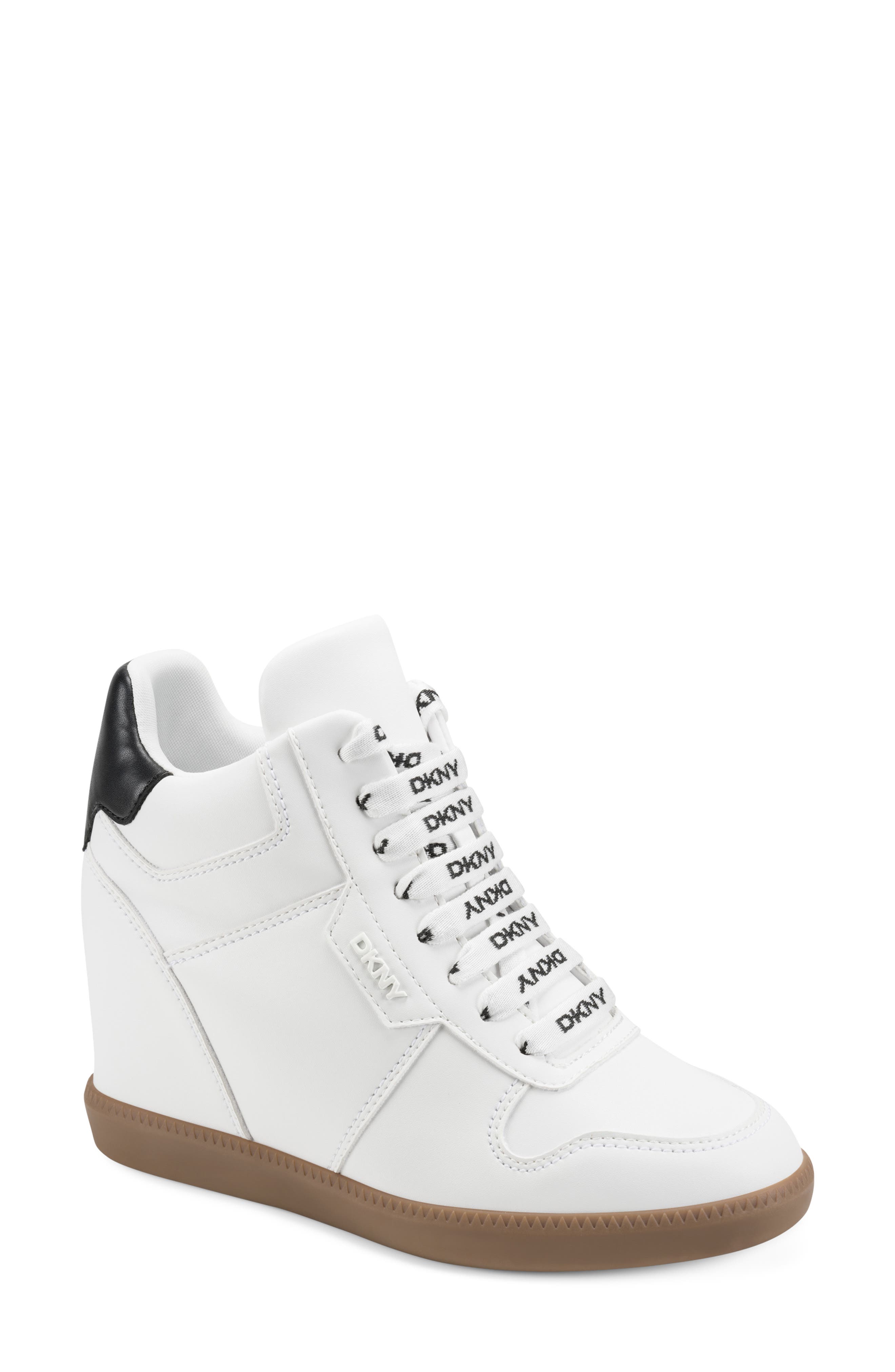 Sereina Hidden Wedge Sneaker, Main, color, WHT/ BLK