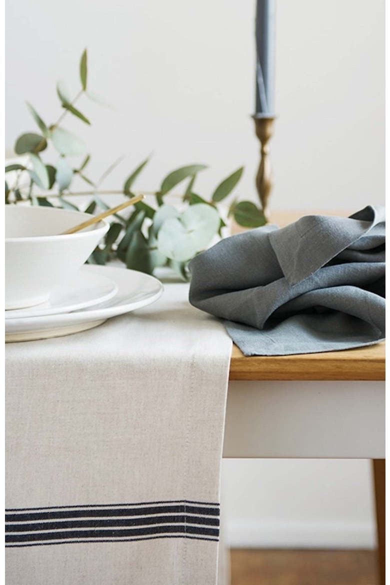 Provincial Tablecloth, Alternate, color, Natural/French Navy