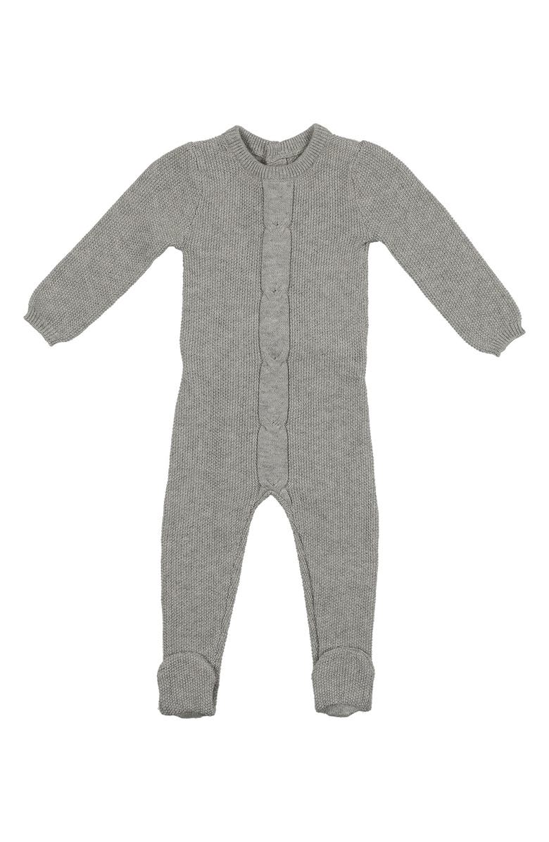 Manière Braided Rope Knit Cotton Footie, Main, color, 