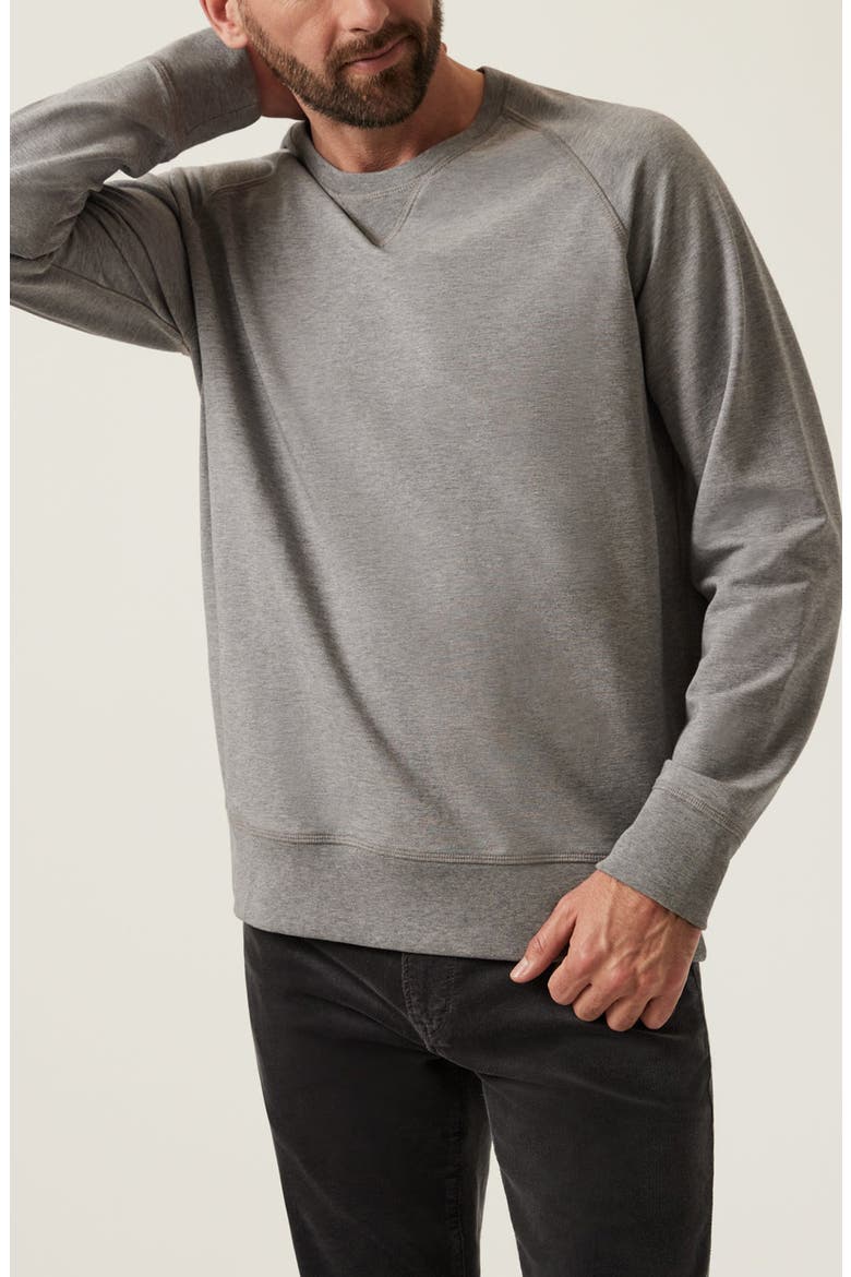 Stretch French Terry Crewneck Sweatshirt, Main, color, GREY MELANGE