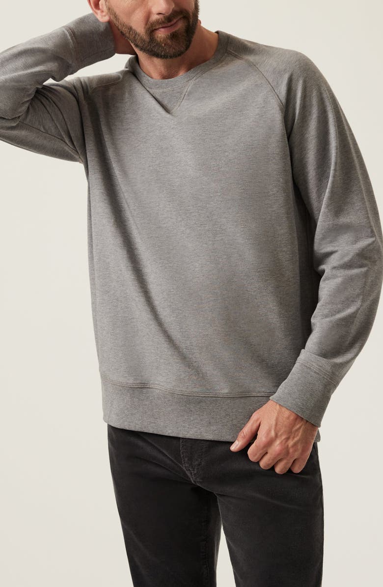 34 Heritage Stretch French Terry Crewneck Sweatshirt, Main, color, Grey Melange