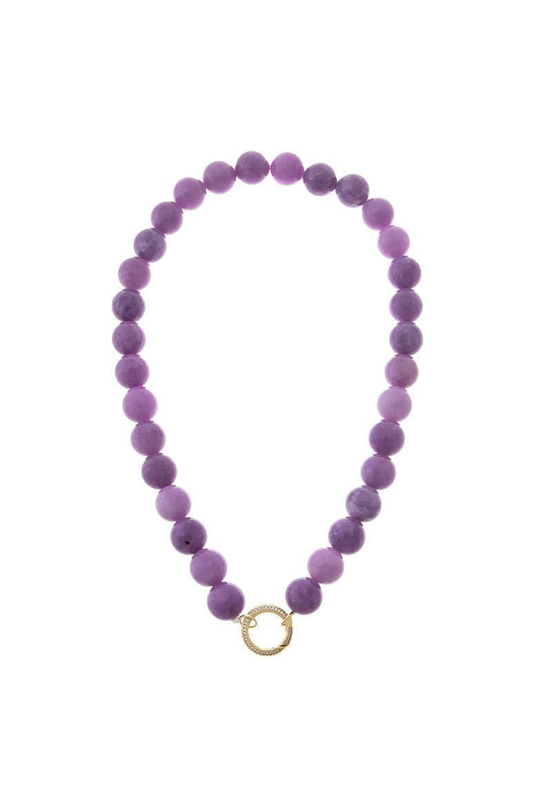 Purple Amathyst Large Bead Clicker Necklace, Main, color, Purple
