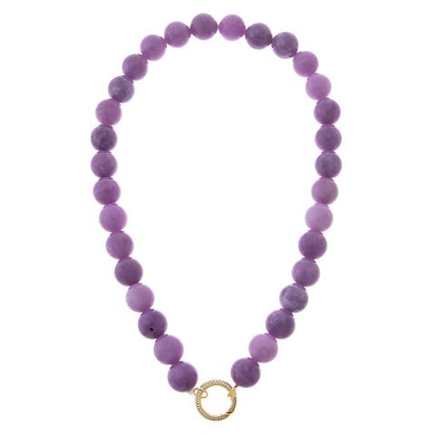 Purple Amathyst Large Bead Clicker Necklace