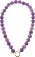 BY ADINA EDEN Purple Amathyst Large Bead Clicker Necklace