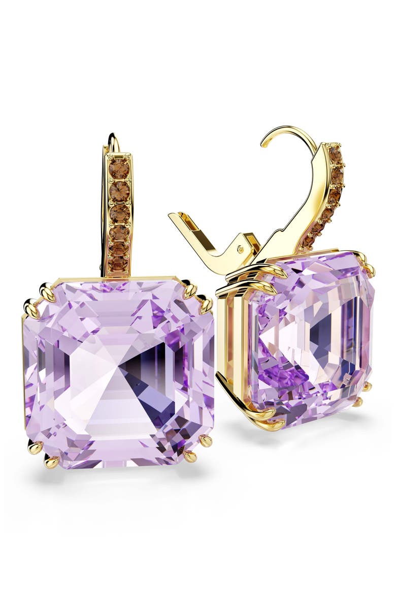 Millenia Crystal Drop Earrings, Alternate, color, VIOLET WITH GOLD