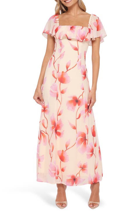 Floral Square Neck Maxi Dress