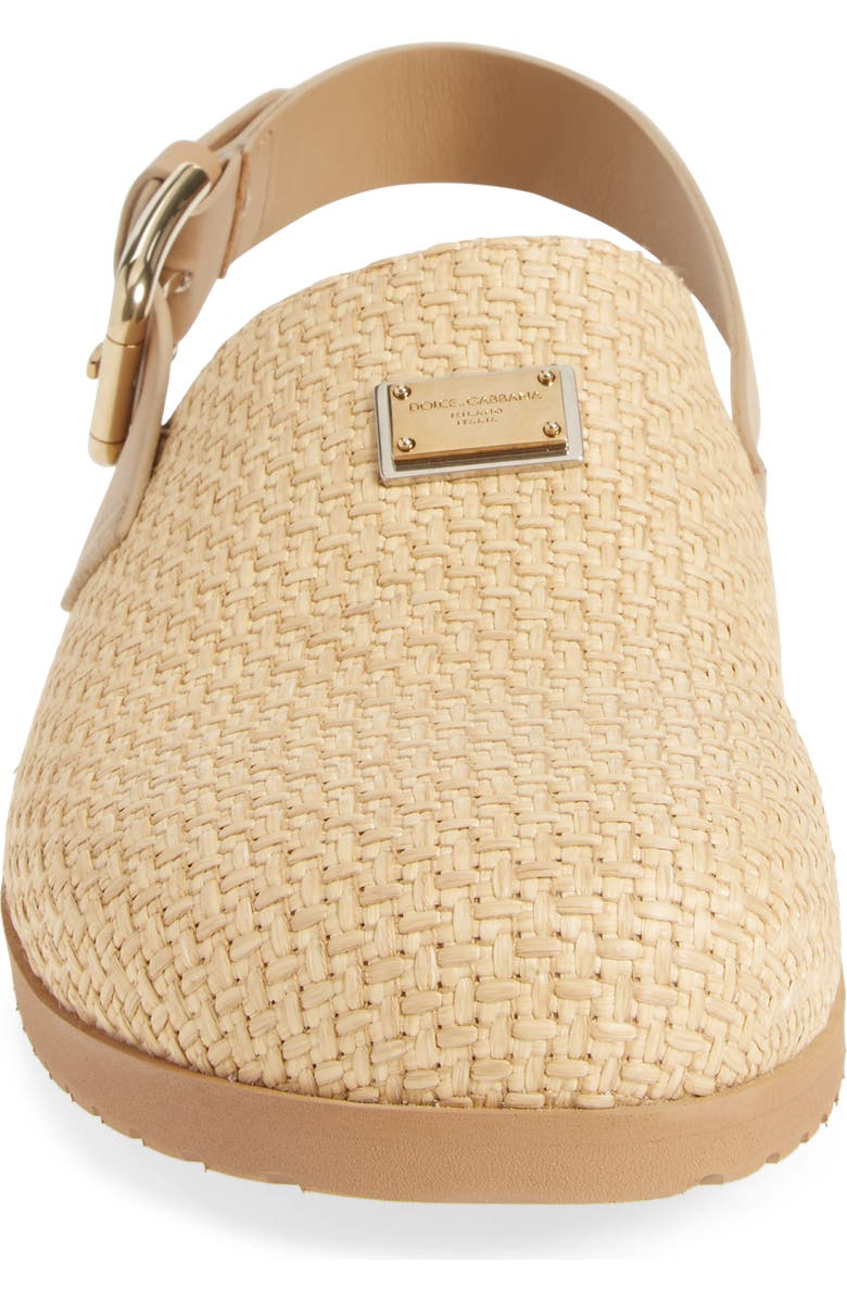 Dolce&Gabbana Basket Weave Slingback Clog, Alternate, color, 8D106-Naturale/ Ecru