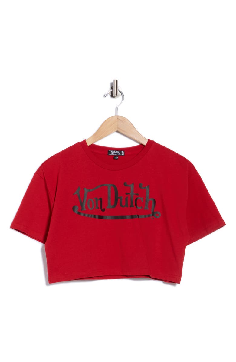 Von Dutch Graphic Logo Baby Tee, Alternate, color, Salsa