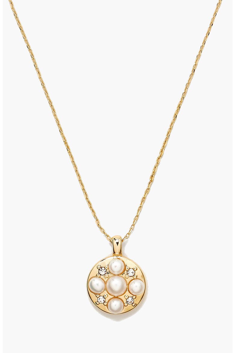Stan Pearl Mini Pendant Necklace in Gold, Main, color, Gold