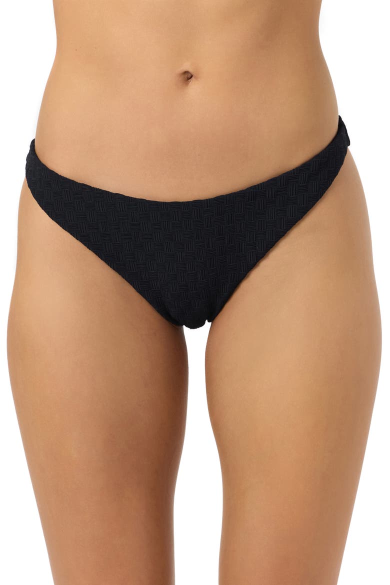 Willow Weave Flamenco Bikini Bottoms, Main, color, BLACK