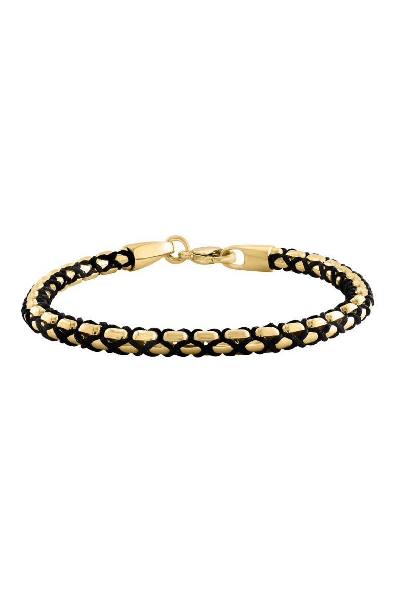 Men's 14K Gold Plated Sterling Silver Bracelet, Alternate, color, YELLOW