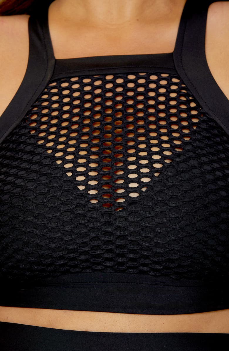 Becca Etc. Castaway High Neck Bikini Top, Alternate, color, Black