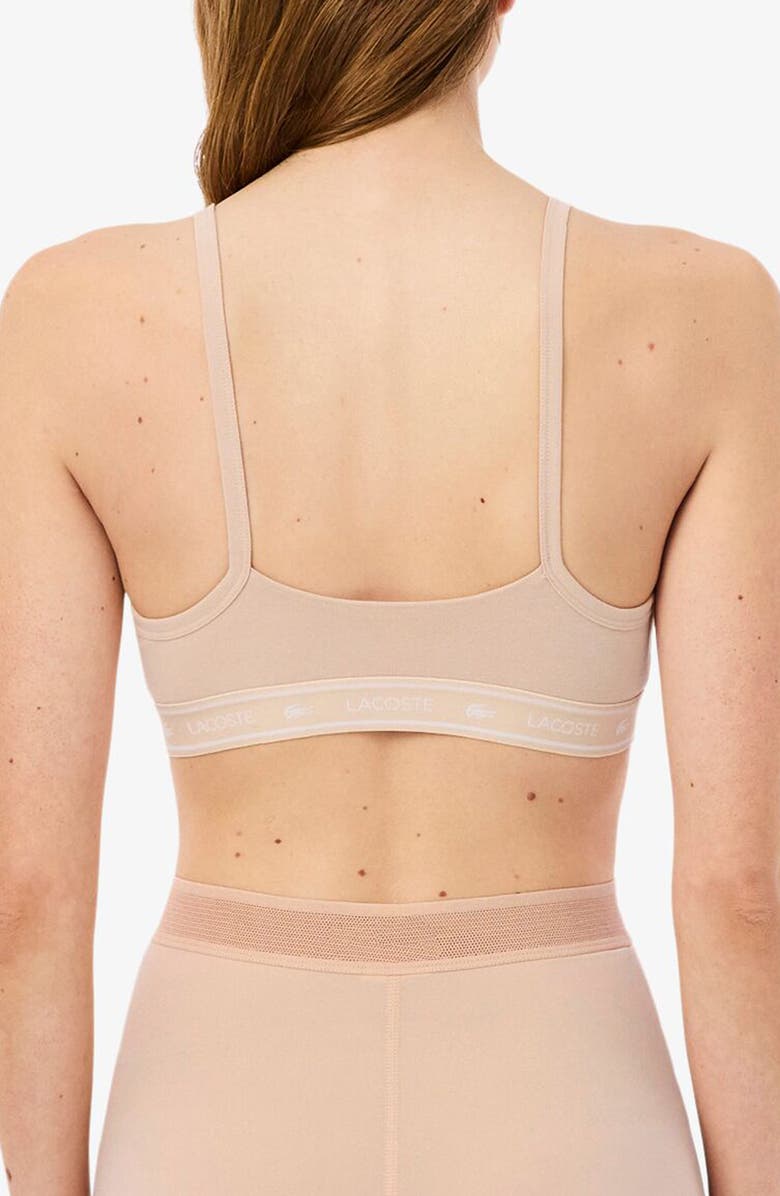 Lacoste Stretch Cotton Bralette, Alternate, color, Biscuit