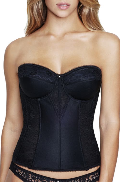 Dominique Intimates Colette Lace Low Back Convertible Corset Longline Bra In Black