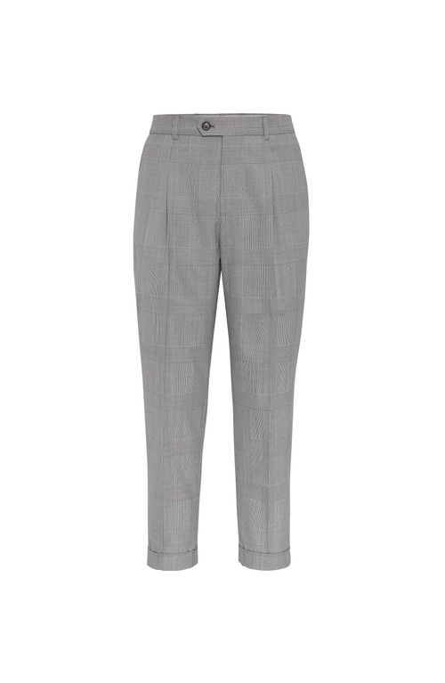 Brunello Cucinelli Straight-leg Wool Trousers In Gray