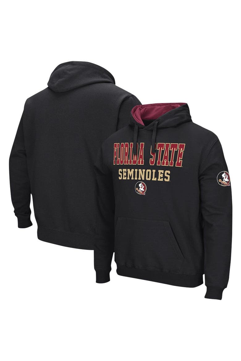 Men's Colosseum Black Florida State Seminoles Sunrise Pullover Hoodie, Main, color, Black