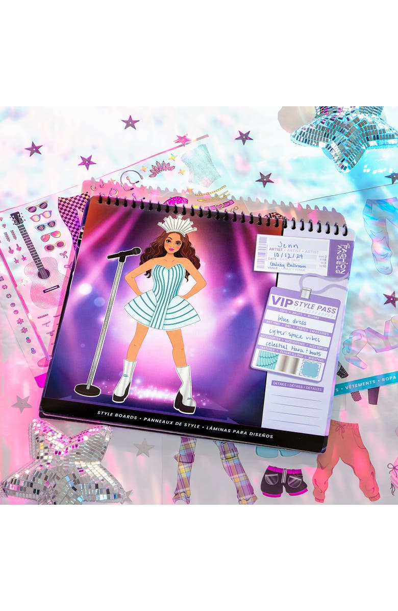 Fashion Angels Sticker Stylist Fashion Set, Live in Concert, DIY Craft Kit, Alternate, color, Multicolored